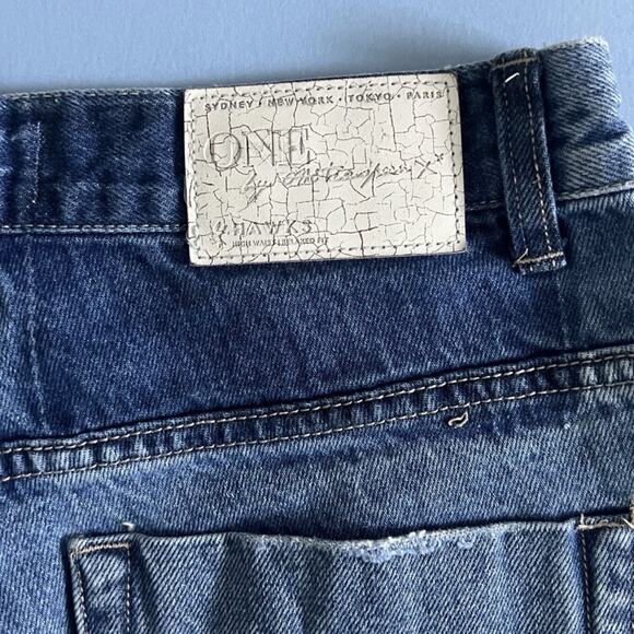 One Teaspoon Hawks High Waist Raw Hem Distressed Denim Jean Shorts - Picture 5 of 7
